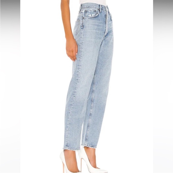 AGOLDE 90's Mid Rise Loose Fit Jeans Snapshot Denim NWT Distressed Women’s 27 - Picture 2 of 16